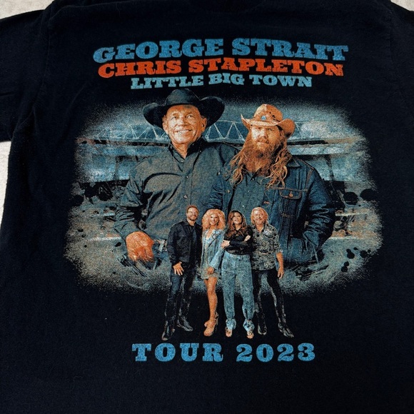 George Strait concert graphic tee Chris Stapleton Little Big Town Tour band tee - Picture 2 of 6